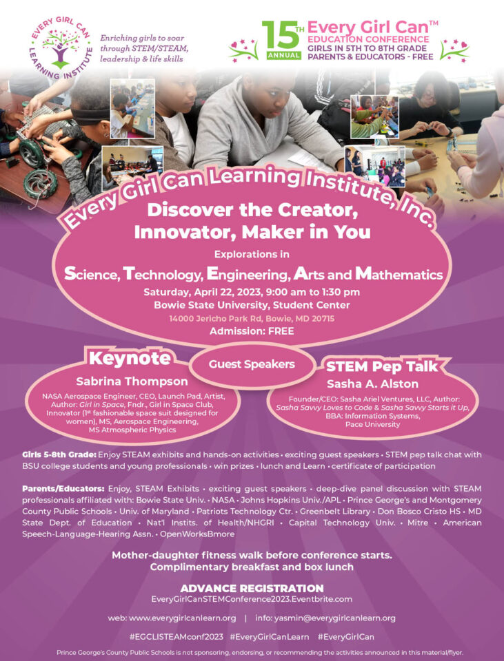 15th Annual Every Girl Can Conference  Discover the Creator, Innovator, Maker in You
